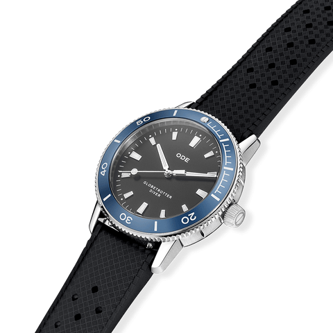 The Globetrotter Diver Blue Bezel & Black Dial
