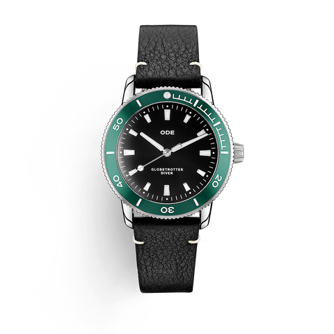 The Globetrotter Diver Green Bezel & Black Dial